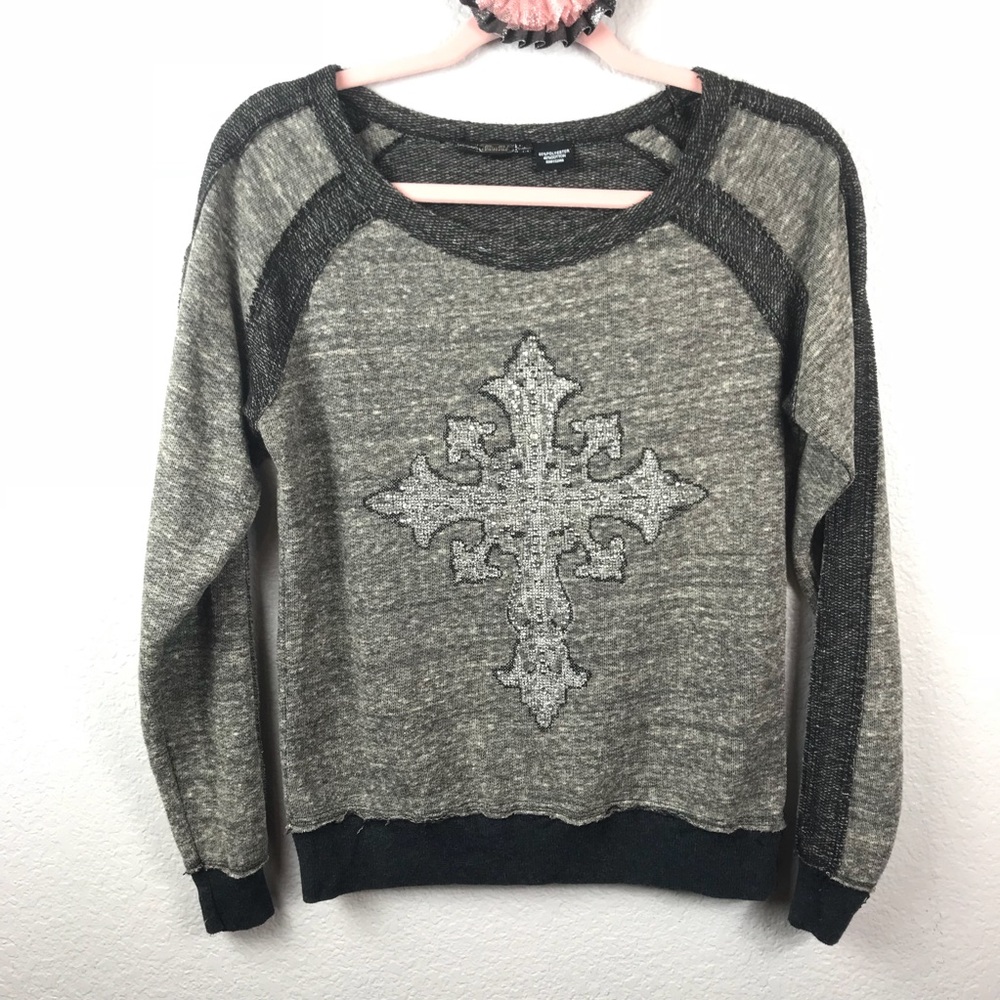 Miss me cross gray sweater size M